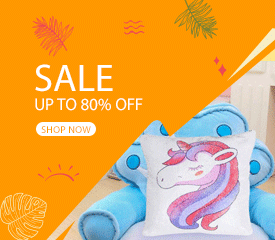RAINBOW SEQUINS UNICORN CUSHION COVER 40X40CM DECORATIVE MERMAID PILLOW CASE FOR SOFA REVERSIBLE PI