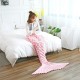 Mermaid Tail Blankets Yarn Knitted Handmade Crochet Mermaid Blanket Kids Throw Bed Wrap