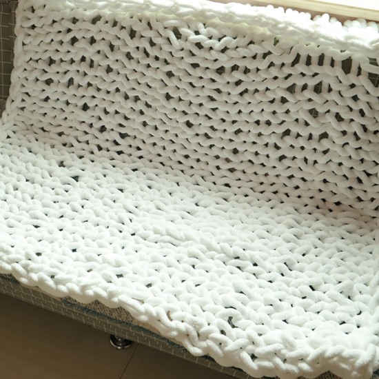 100x120cm Handmade Knitted Blanket Cotton Soft