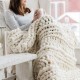 Handmade Crocheted Bed Knitted Sofa Cover Blankets 5 Colors Thick Thread Blanket