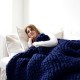 Handmade Crocheted Bed Knitted Sofa Cover Blankets 5 Colors Thick Thread Blanket