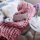 Handmade Crocheted Bed Knitted Sofa Cover Blankets 5 Colors Thick Thread Blanket