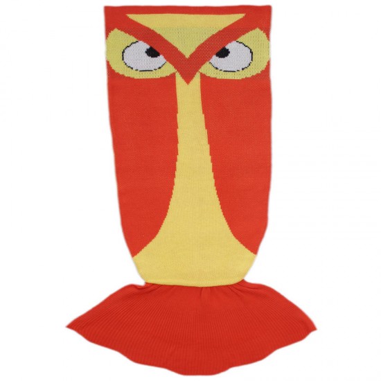Knitted Owl Mermaid Tail Blankets Sleeping Bag Fleece Cartoon Bedding Shark Mermaid Tail Blanket