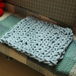 Warm Winter  Handmade Crocheted Bed Knitted Sofa Cover Blankets 5 Colors Thick Thread