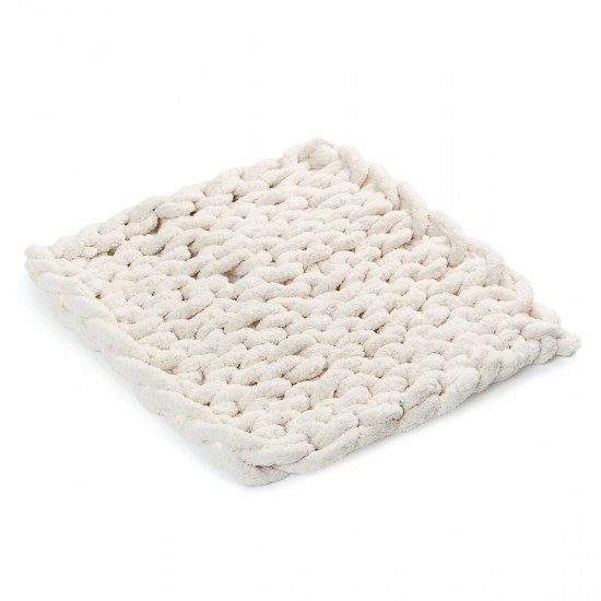 Warm Winter  Handmade Crocheted Bed Knitted Sofa Cover Blankets 5 Colors Thick Thread
