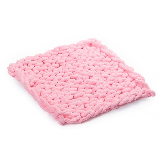 Warm Winter  Handmade Crocheted Bed Knitted Sofa Cover Blankets 5 Colors Thick Thread