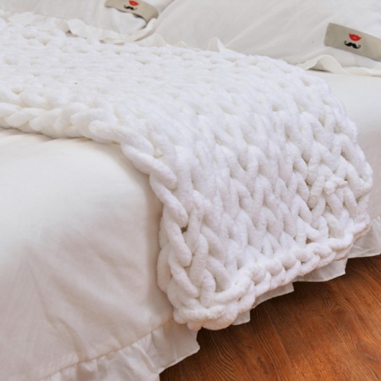 60 x 60cm Warm Winter  Handmade Crocheted Bed Knitted Sofa Cover Blankets
