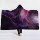 3D Digital Print Owl Hooded Blankets Cloak Magic Hat Thick Double-layered Plush
