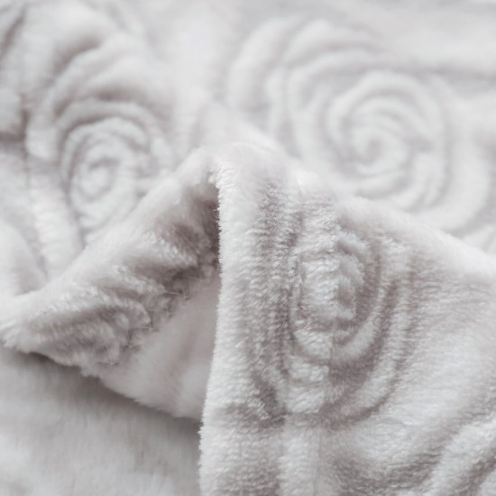 Elegant Rose Stereoscopic Plush Flannel Fleece Warm Soft Blanket  Decor for Cover Sofa Bed Bedspread Winter