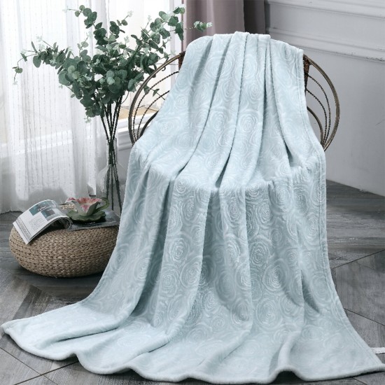 Elegant Rose Stereoscopic Plush Flannel Fleece Warm Soft Blanket  Decor for Cover Sofa Bed Bedspread Winter