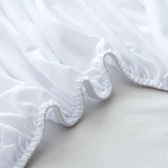 Waterproof Bed Fitted Sheet Cotton Terry Fabric Waterproof Breathable Bed Sheet with Elastic White Terry Mattress Cover Sheet