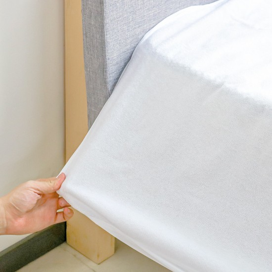 Waterproof Bed Fitted Sheet Cotton Terry Fabric Waterproof Breathable Bed Sheet with Elastic White Terry Mattress Cover Sheet