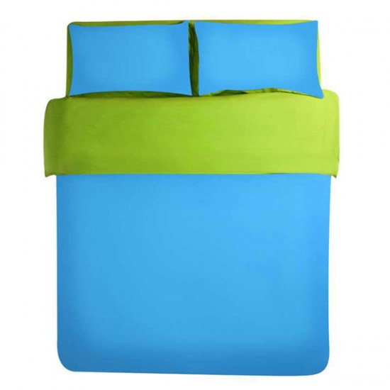 3/4pcs Pure Cotton Sky Blue Green Color Assorted Bedding Sets Plain Duvet Cover