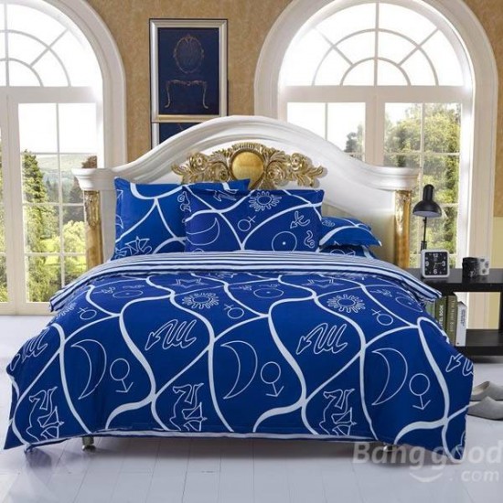 3/4pcs Suit Polyester Fiber Constellation Pattern Bedding Sets