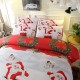 3 PCS Bedding Sets Happy Christmas Quilt Cover Pillowcase For Queen Size