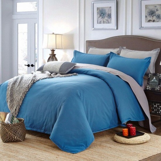 WX-8368 4Pcs Solid Color Bedding Sets Duvet Cover Sets Bed Linen Include Bed Sheet Pillowcase