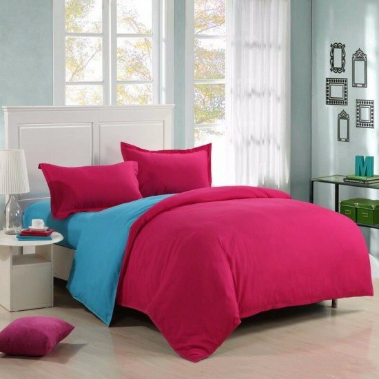 WX-8368 4Pcs Solid Color Bedding Sets Duvet Cover Sets Bed Linen Include Bed Sheet Pillowcase