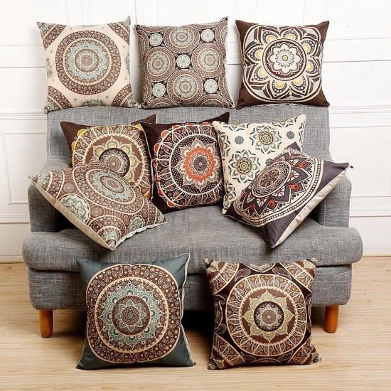 45x45cm Vintage Flower Cotton Linen Throw Pillow Case Waist Cushion Cover Bags Home Sofa Car Decor
