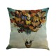 Romantic Beautiful Pillow Cover Butterflies Cotton Linen Cushion Cover Pillow Case