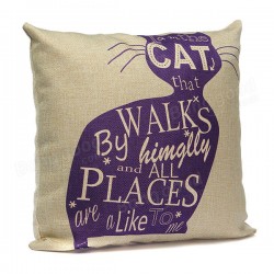 Linen Cartoom Cats Throw Pillow Case Cushion Cover Home Decor