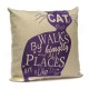 Linen Cartoom Cats Throw Pillow Case Cushion Cover Home Decor