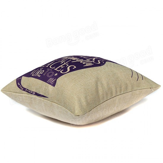 Linen Cartoom Cats Throw Pillow Case Cushion Cover Home Decor