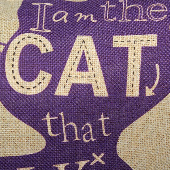 Linen Cartoom Cats Throw Pillow Case Cushion Cover Home Decor
