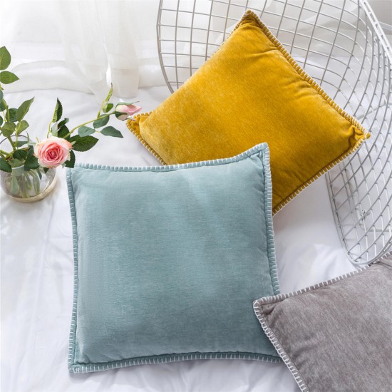 Chenille Throw Pillow Case Cushion Cover Seat Sofa Case Home Bedroom Decor 45 x 45cm