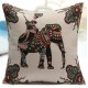 Vintage Elephant Jacquard Pillow Cases Cushion Cover Home Sofa Car Decor