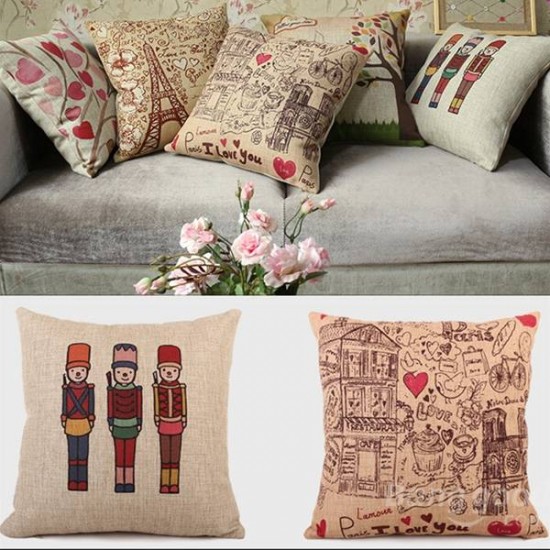 Printing Art Cotton Linen Pillow Case Sofa Car Cushion Cover Home Decor