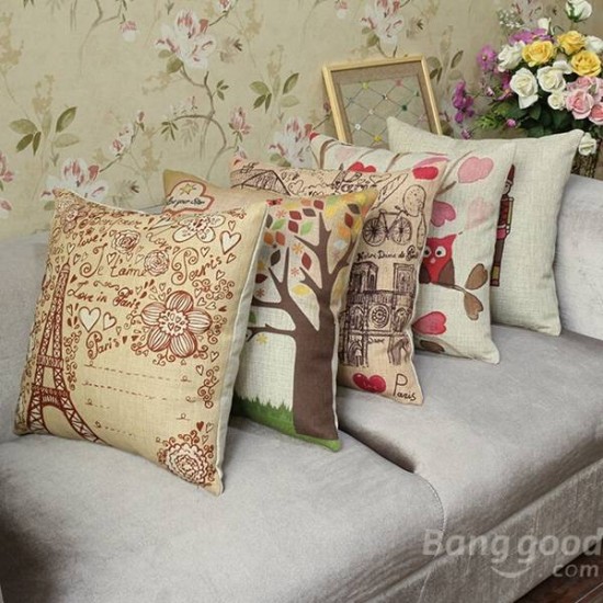 Printing Art Cotton Linen Pillow Case Sofa Car Cushion Cover Home Decor