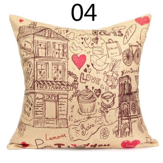Printing Art Cotton Linen Pillow Case Sofa Car Cushion Cover Home Decor