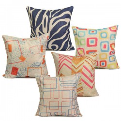 Colorful Geometric Cotton Linen Throw Pillow Cases Home Sofa Cushion Cover