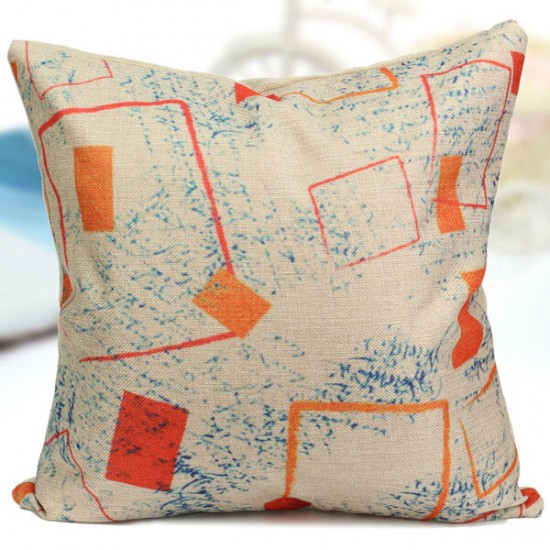 Colorful Geometric Cotton Linen Throw Pillow Cases Home Sofa Cushion Cover