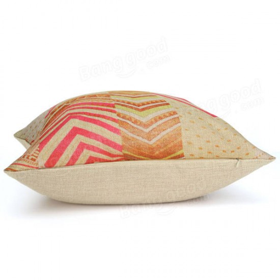 Colorful Geometric Cotton Linen Throw Pillow Cases Home Sofa Cushion Cover