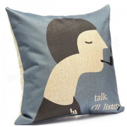 Tobacco Pipe Pattern Cotton Linen Home Car Pillow Case