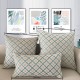 Chenille Fabric Sofa Cushion Cover Plaid Throw Pillow Cover Decorative Pillow Case for Car Home