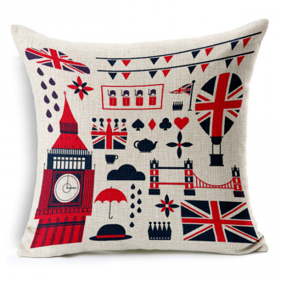 British Style European Traveling Throw Pillows Cases Home Sofa Car Decor Cushion Cover