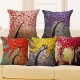 3D Vintage Flower Cotton Linen Pillow Case Waist Cushion Cover Bags Home Car Decor