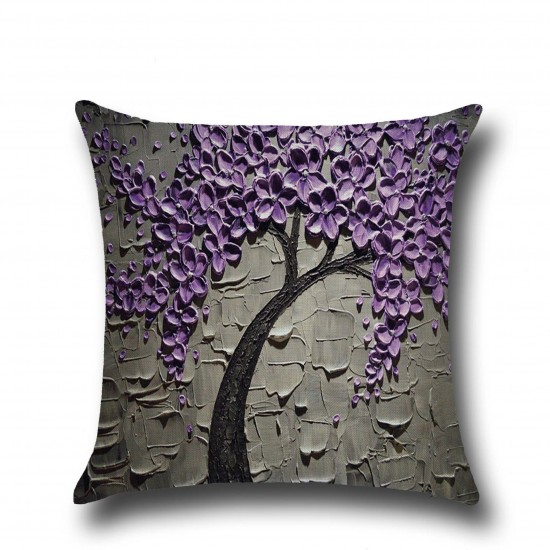 3D Vintage Flower Cotton Linen Pillow Case Waist Cushion Cover Bags Home Car Decor