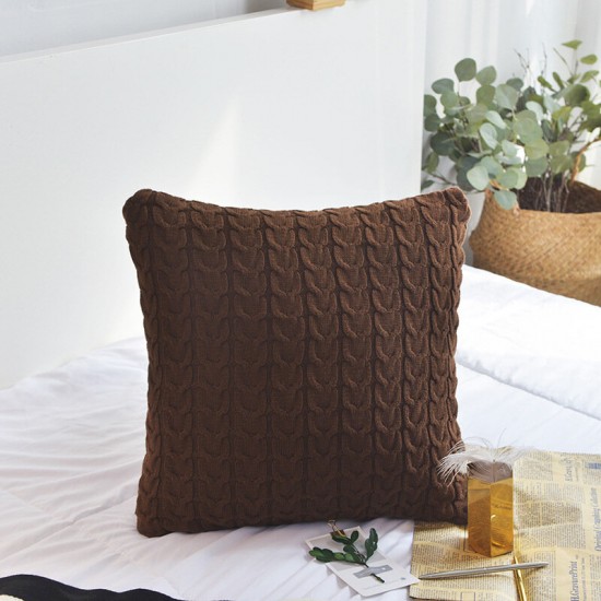 100% Cotton Knit Cushion Covers Decorative Stretchable Pillow Case for Living Room Car Office