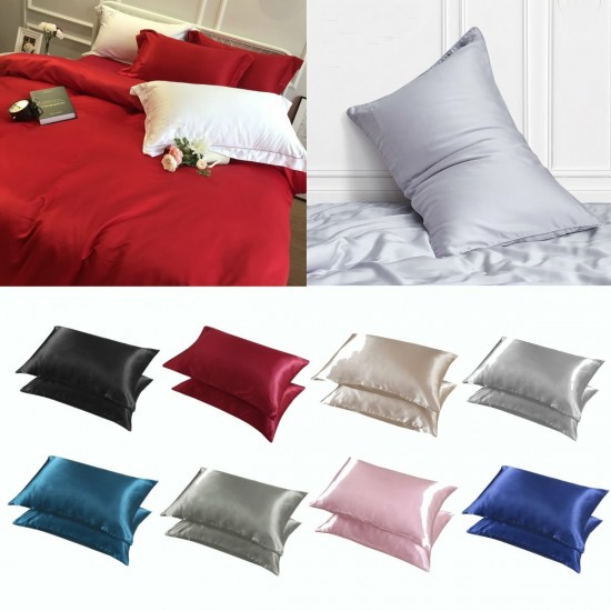 2pcs Silky Soft Pillow Case Bed Cushion Cover Pillowcase Room Home Gift