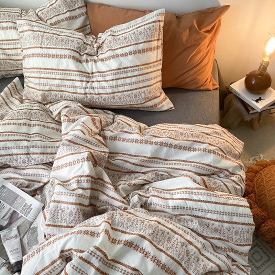 Duvet Cover Set Printed 3 Pcs  Ultra Soft Home Decorative Microfiber Comforter Cover with Button Closure and 2 Pillow Shams