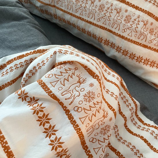 Duvet Cover Set Printed 3 Pcs  Ultra Soft Home Decorative Microfiber Comforter Cover with Button Closure and 2 Pillow Shams