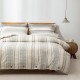 Bohemian Queen Bedding Duvet Cover Set Black Striped Ethnic Boho Printed in White 100% Natural Cotton Soft Comforter Cover