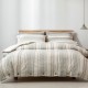 Bohemian Queen Bedding Duvet Cover Set Black Striped Ethnic Boho Printed in White 100% Natural Cotton Soft Comforter Cover