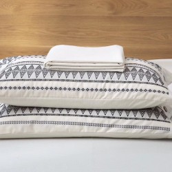 Striped Boho Duvet Cover  3 Pcs Soft Queen White Duvet Cover Comforter Bohemian Aztec Comforter Cover Linen Summer Bedding Set