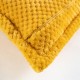 Premium Flannel Sherpa Mustard Yellow Waffle Textured blanket Comforter Cover Bedding Set