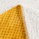 Premium Flannel Sherpa Mustard Yellow Waffle Textured blanket Comforter Cover Bedding Set