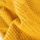 Premium Flannel Sherpa Mustard Yellow Waffle Textured blanket Comforter Cover Bedding Set